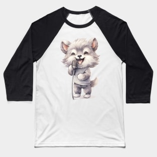 Gray Wolf Singing Baseball T-Shirt